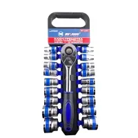 Ключ-трещотка и набор головок торцевых 8-32 мм, 19 предметов, "MAXIMUM" (2790)